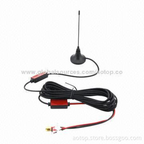 Car Active Film Antenna for Digital TV Boxes with VHF/UHF, Brass Connector for DVB-T2/ISDB-T/ATSC